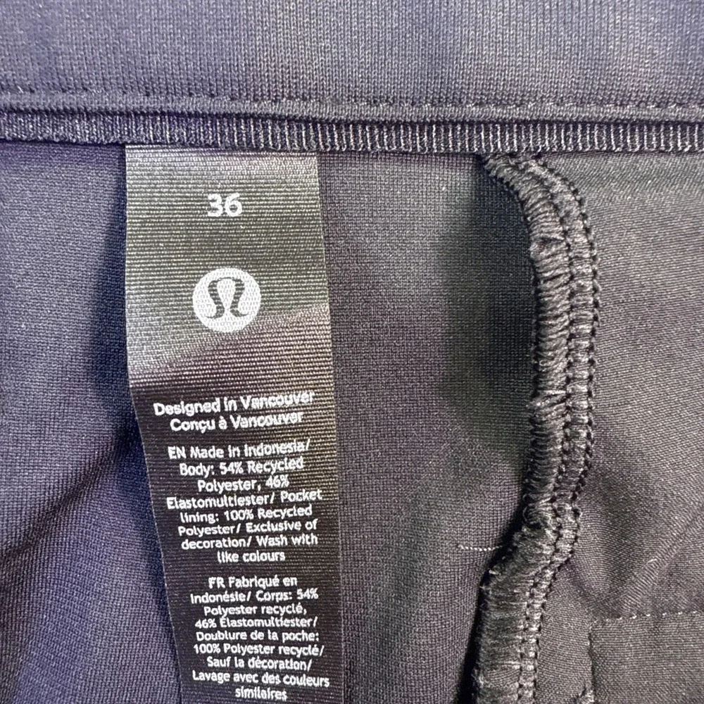 Lululemon Commission Short 9 Classic Black Mens Size 36 LM7BMIS Golf Commuter
